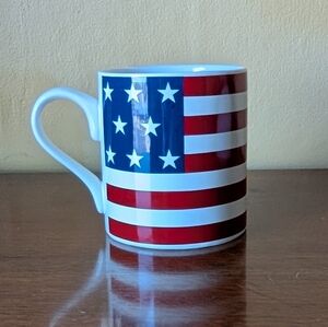 Ralph Lauren Hamptons USA American Flag Coffee Mug Patriotic Stars Stripes